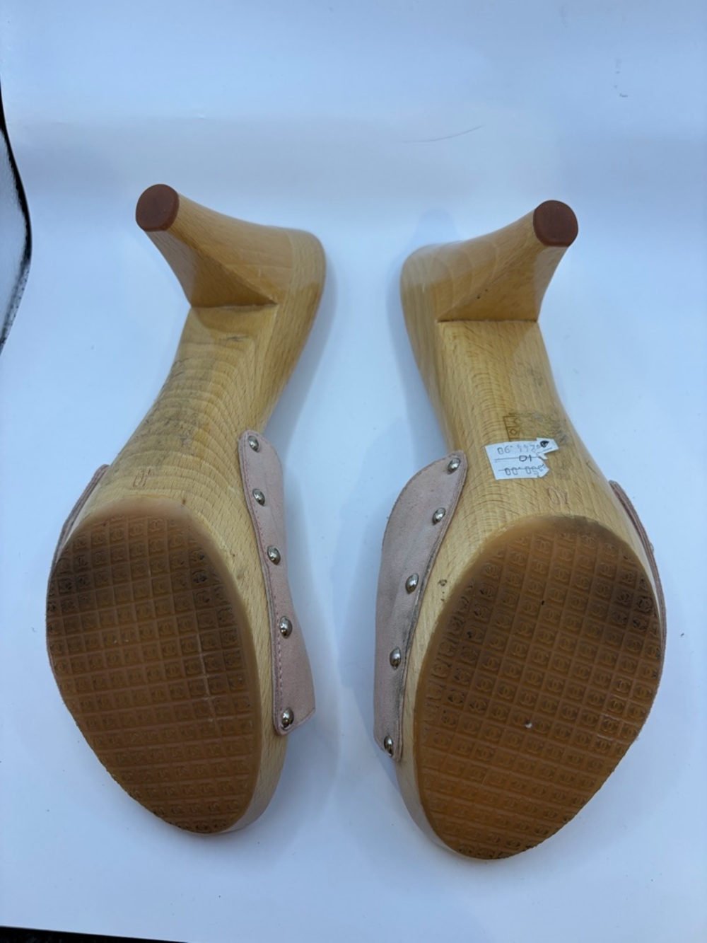 Chanel Pink Wood and Suede Sandals 👡 - Size 40 (US9) - Picture 8 of 12